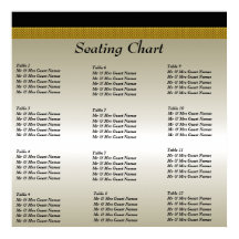 Wedding Reception Seating Chart Poster