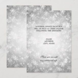 Wedding Reception Silver Winter Wonderland Invitation