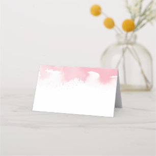 WEDDING RECEPTION stylish watercolor blush pink Place Card