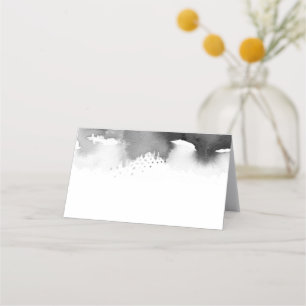 WEDDING RECEPTION stylish watercolor chic grey Place Card