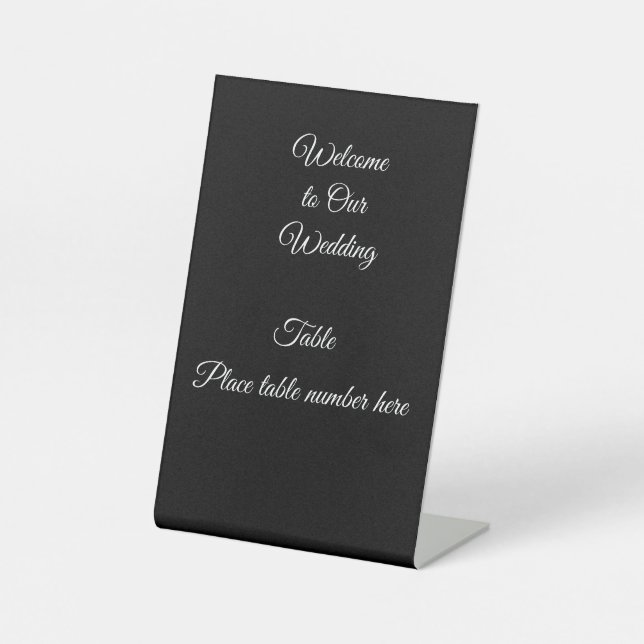 Wedding Reception Table Number Pedestal Sign (Front)