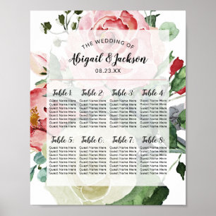 Wedding Reception Table Number Seating Chart Sign