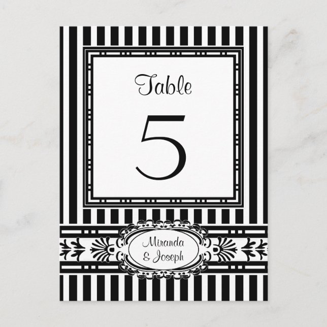 Wedding Reception Table Numbers Place Postcards (Front)