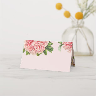 WEDDING RECEPTION vintage pink floral peony flower Place Card