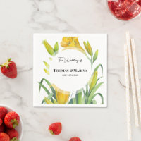 Wedding Reception Watercolor Yellow Day Lilies