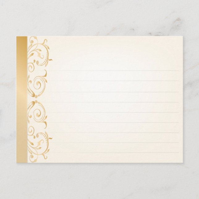 Wedding Recipe Card Gold and Silver (Front)