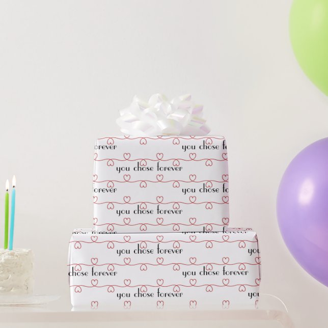 Wedding Red Hearts on White Wrapping Paper (Party Gifts)