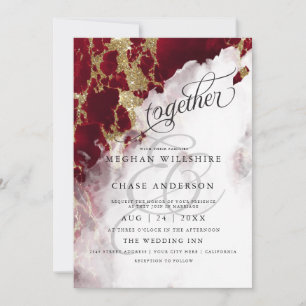 WEDDING   Red Ruby Geode Watercolor BarefootBride™