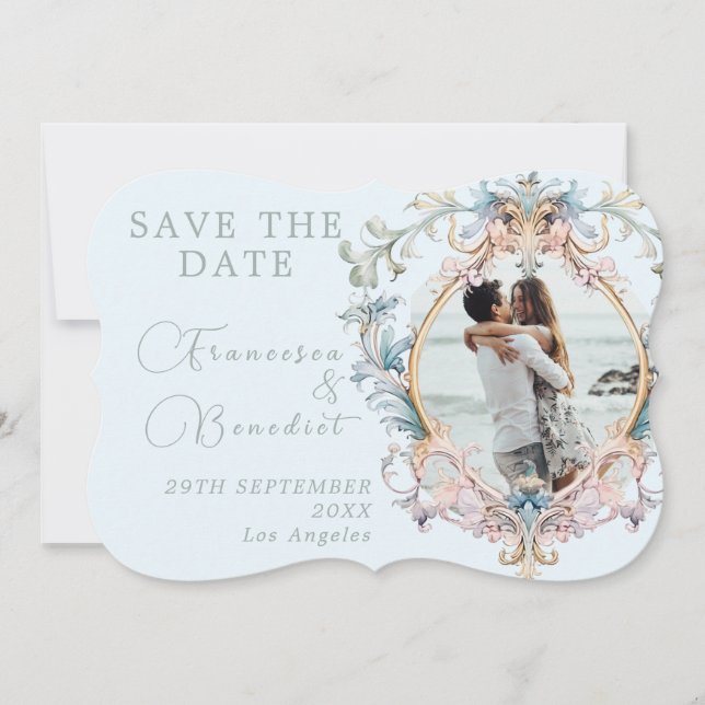 Wedding Regency Monogram Elegant Save The Date  (Front)