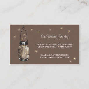 Wedding Registry Card Mason Jar & Fireflies