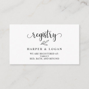 Wedding Registry Invitation Insert Enclosure Card