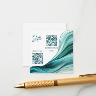 Wedding Registry-Modern Abstract Emerald Green- Enclosure Card