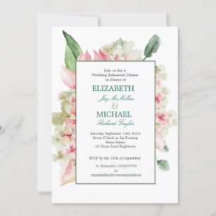 Wedding Rehearsal Dinner Elegant Floral Chic Invitation