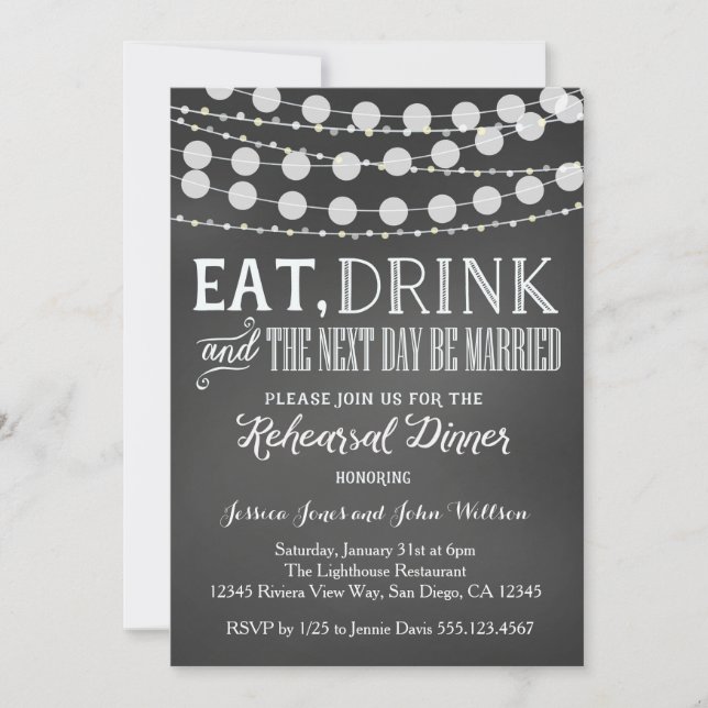 Wedding Rehearsal Dinner Invitation (Front)