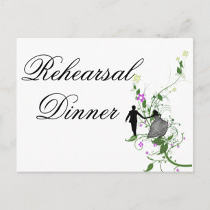 Wedding Rehearsal Dinner Invitation floral Postcard