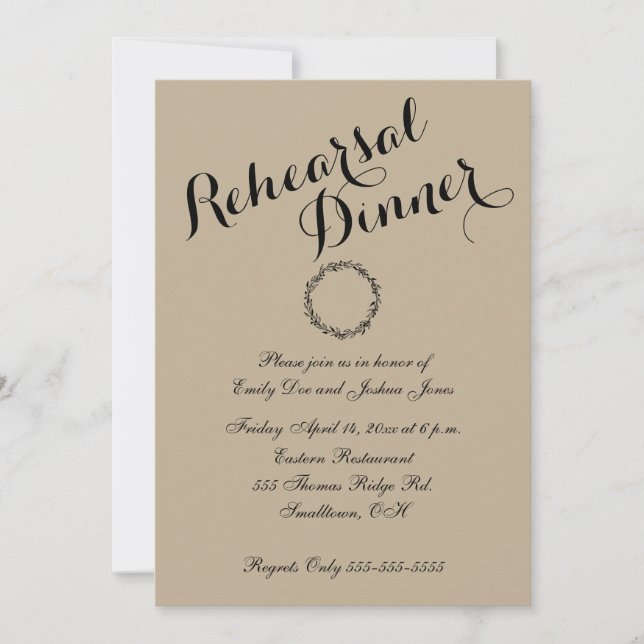 Wedding Rehearsal dinner Invitation Template (Front)
