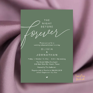 Wedding Rehearsal Dinner, Modern Elegant Script Invitation