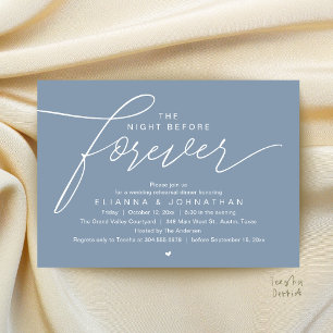 Wedding Rehearsal Dinner, Modern Elegant Script Invitation