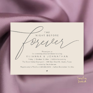 Wedding Rehearsal Dinner, Modern Elegant Script Invitation