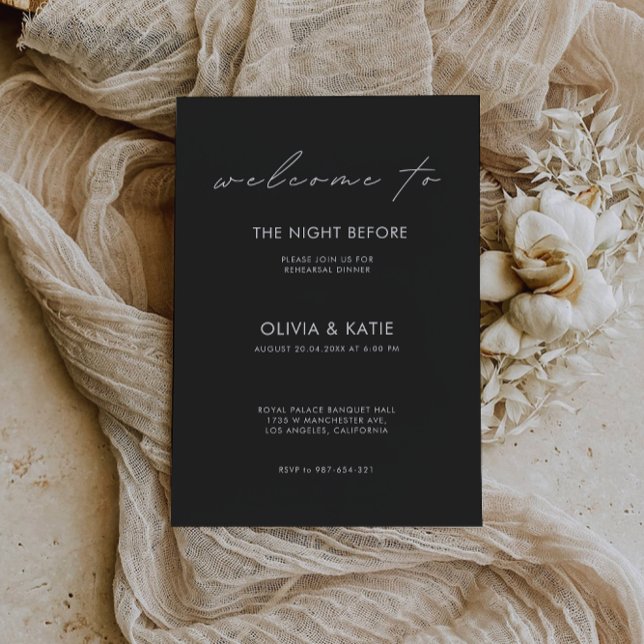 Wedding Rehearsal Dinner Sign Night, Invitation (Wedding Rehearsal Dinner Sign Night, Invitation)