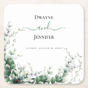 Wedding Rehearsal Dinner Square Paper Coaster