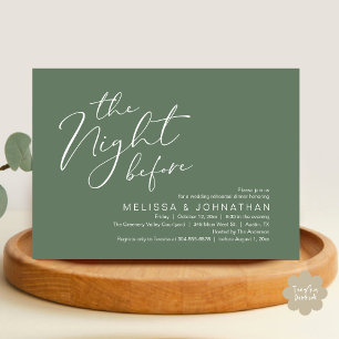 Wedding Rehearsal Dinner The Night Before  Invitation