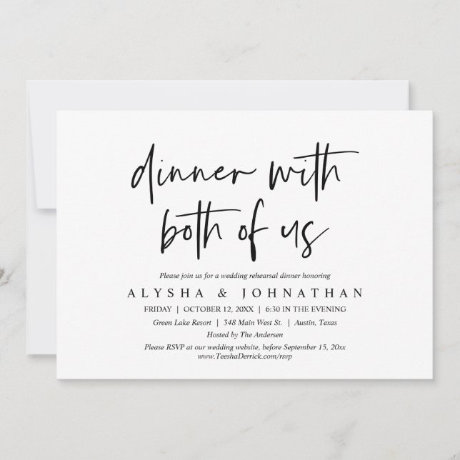 Wedding Rehearsal Dinner With Both Of Us Invitation (Front)