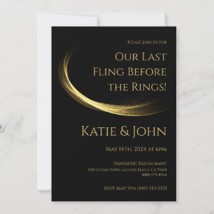 Wedding Rehearsal Invitation-Golden Elegance- Invitation