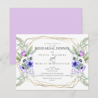 Wedding Rehearsal | Violet Anemone Floral Invitation