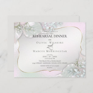 WEDDING REHEARSAL   Wispy Pink Shimmer Invitation