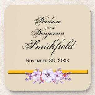 Wedding Remembrance Floral coaster personalize