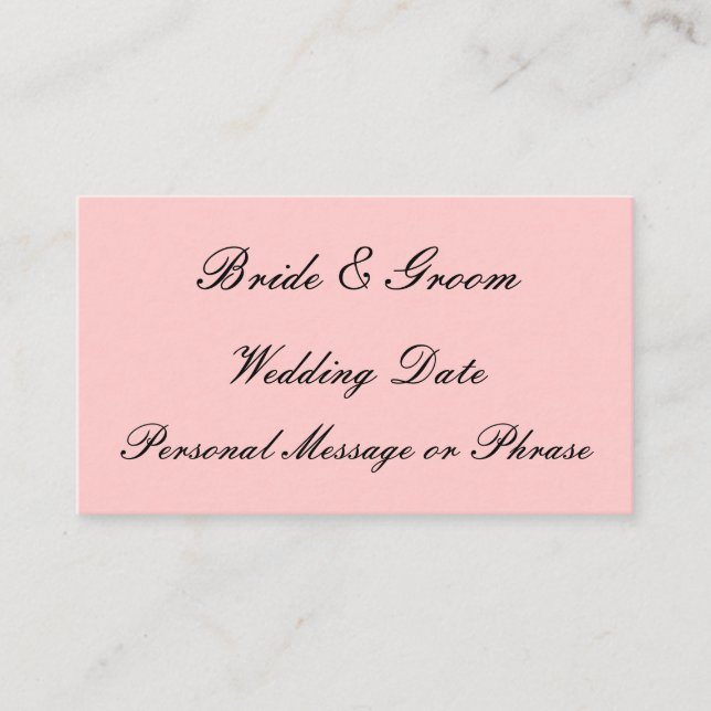 Wedding Reminder Insert for Invitations or Favours (Front)