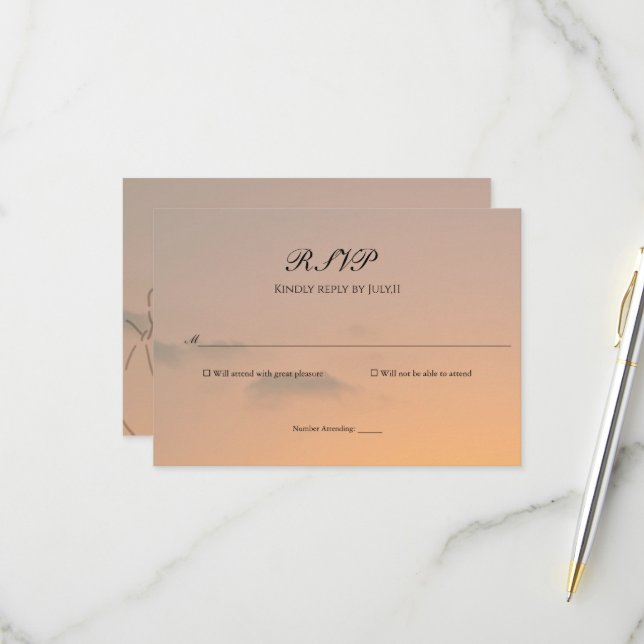 Wedding Reply Card (Front/Back In Situ)