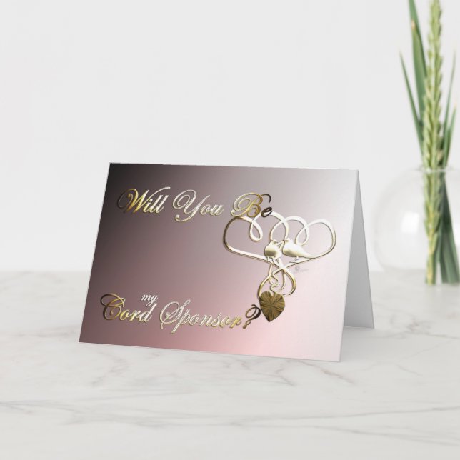 Wedding request Cord Sponsor doves wedding party  Thank You Card (Front)
