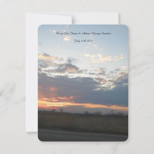 Wedding Response Card Sunset Photo (Front)