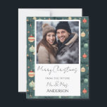 Wedding Retro Christmas Save the Date Postcard<br><div class="desc">Fun watercolor Christmas design. All text is adjustable and easy to change for your own party needs. Save the Date Christmas wedding announcement postcards.</div>