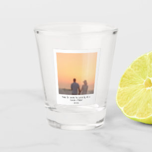 Wedding Retro instant photo names custom favours Shot Glass