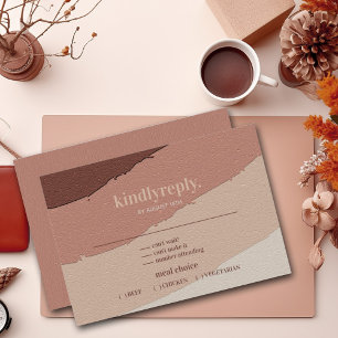  Wedding Retro Typography Dusty Rose RSVP Card