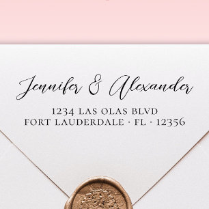 Wedding Return Address Elegant Calligraphy Script  Self-inking Stamp