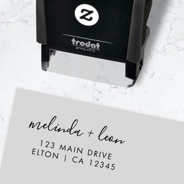 Wedding Return Address | Elegant Minimalist Script Self-inking Stamp (Creator Uploaded)