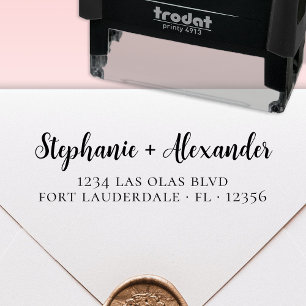 Wedding Return Address Elegant Script Self-inking Stamp