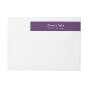 Wedding Return Address Label Wrap Plum / Purple