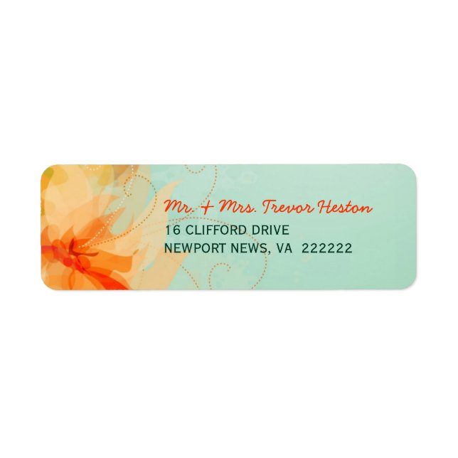 Wedding Return Address Labels - Abstract Floral (Front)