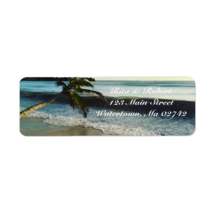 Wedding Return Address Labels - Ocean Palm