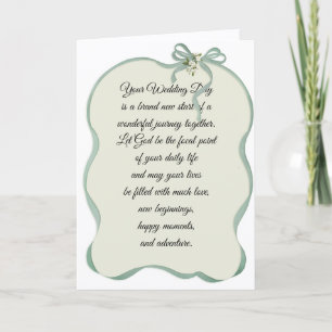 Wedding Ribbon Frame with Bow Holiday Card