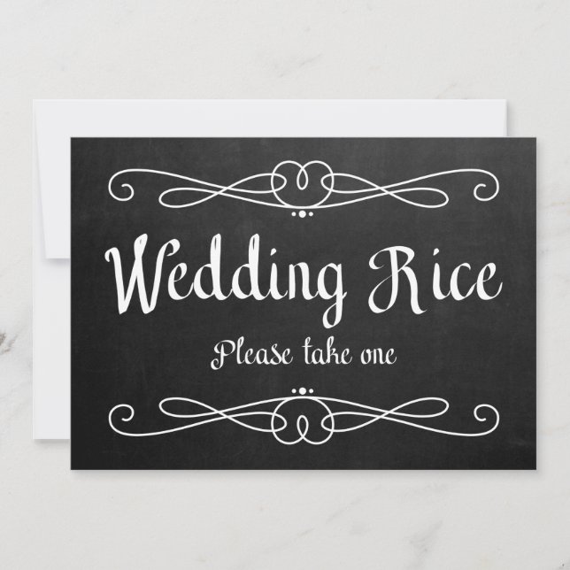 "Wedding Rice" Chalkboard Wedding Sign (Front)