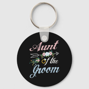 Wedding Ring And Flowers Aunt Of The Groom Nephew  Keychain
