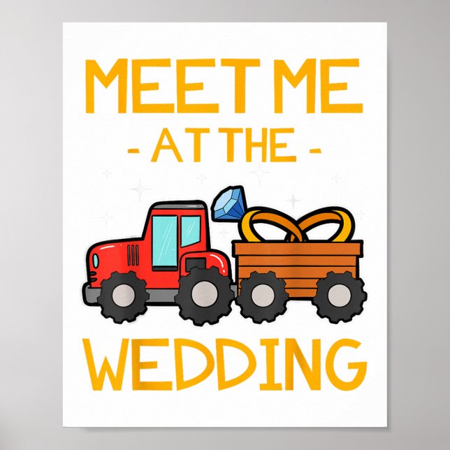 Wedding Ring Bearer Tractor Bride Groom Reception  Poster (Front)