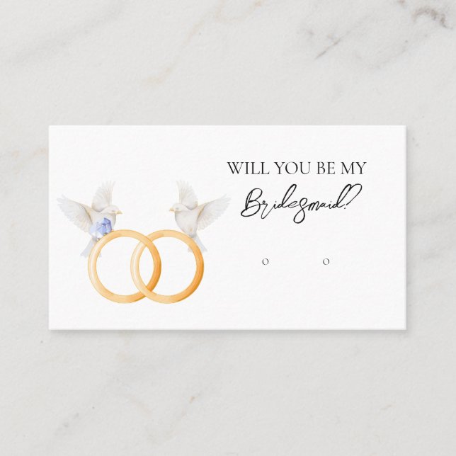 Wedding Ring Bridesmaid Earring Display Card (Front)