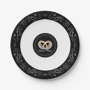 Wedding Ring Custom Name 7" Paper Plates